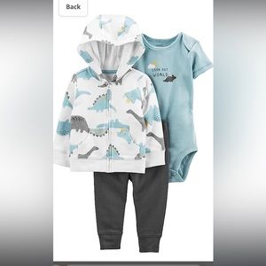 NWT carter’s 3 piece hoodie/pant/bodysuit dinosaur 6-9 months